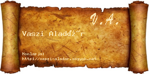 Vaszi Aladár névjegykártya